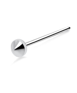 Round Pyramid Shaped Silver Straight Nose Stud NSKA-116